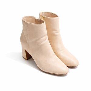 Elegant Cream Ankle Boots